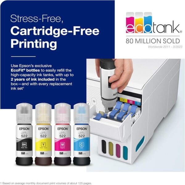 Epson EcoTank ET-2800 Wireless Color All-in-One Cartridge-Free Supertank Printer with Scan and Copy â€“ The Ideal Basic Home Printer - White, Medium - Image 3