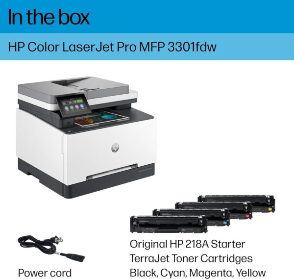 HP Color Laserjet Pro MFP 3301fdw Wireless All-in-One Color Laser Printer, Office Printer, Scanner, Copier, Fax, ADF, Duplex, Best-for-Office (499Q5F) - Image 6