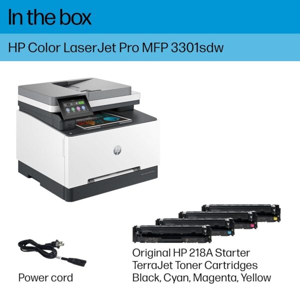 HP Color Laserjet Pro MFP 3301sdw Wireless All-in-One Color Laser Printer, Scanner, Copier, Best for Office (499Q3F) - Image 6