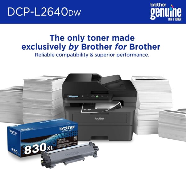 Brother DCP-L2640DW Wireless Compact Monochrome Multi-Function Laser Printer with Copy and Scan, Duplex, Mobile, Black & White | Includes Refresh Subscription Trial(1), Amazon Dash Replenishment Ready - Image 4