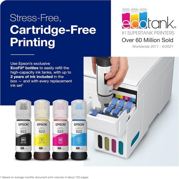 Epson EcoTank ET-2803 Wireless Color All-in-One Cartridge-Free Supertank Printer with Scan, Copy and AirPrint Support - Image 2