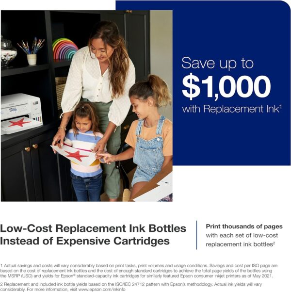Epson EcoTank ET-3830 Wireless Color All-in-One Cartridge-Free Supertank Printer with Scan, Copy, Auto 2-Sided Printing and Ethernet – The Perfect Printer Productive Families,White - Image 3