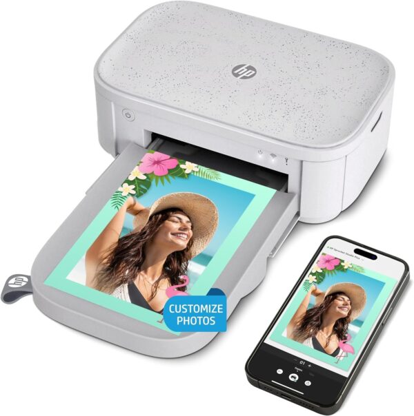 HP Sprocket Studio Plus WiFi Printer – Wirelessly Prints 4x6” Photos from Your iOS & Android Device, White